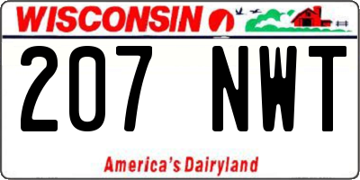 WI license plate 207NWT