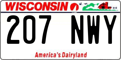 WI license plate 207NWY