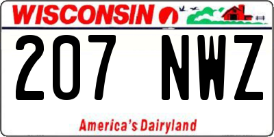 WI license plate 207NWZ
