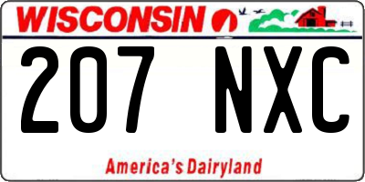 WI license plate 207NXC