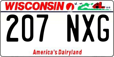 WI license plate 207NXG