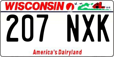 WI license plate 207NXK