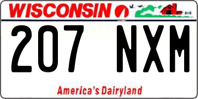 WI license plate 207NXM