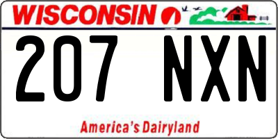 WI license plate 207NXN