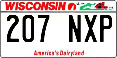 WI license plate 207NXP