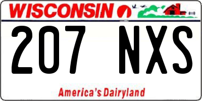 WI license plate 207NXS