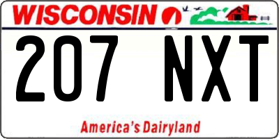 WI license plate 207NXT