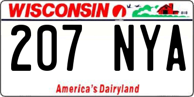 WI license plate 207NYA