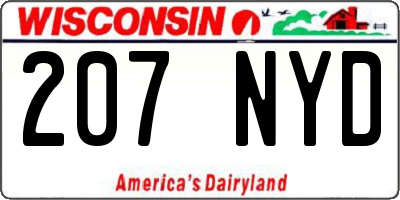 WI license plate 207NYD