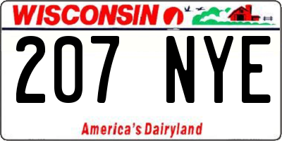 WI license plate 207NYE