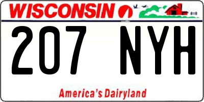 WI license plate 207NYH