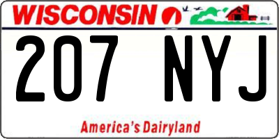 WI license plate 207NYJ
