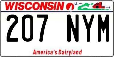 WI license plate 207NYM