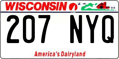 WI license plate 207NYQ