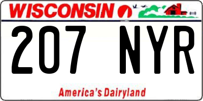 WI license plate 207NYR