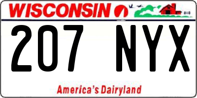 WI license plate 207NYX