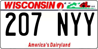 WI license plate 207NYY