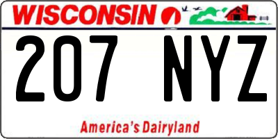 WI license plate 207NYZ