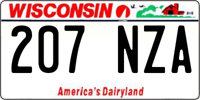 WI license plate 207NZA