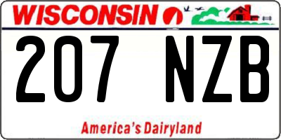 WI license plate 207NZB