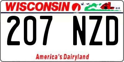WI license plate 207NZD
