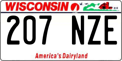 WI license plate 207NZE