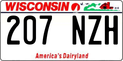 WI license plate 207NZH