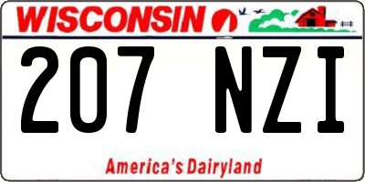 WI license plate 207NZI