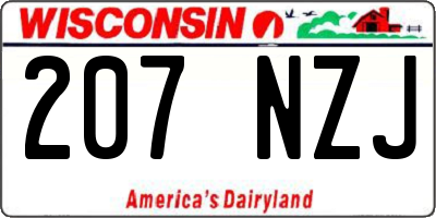 WI license plate 207NZJ
