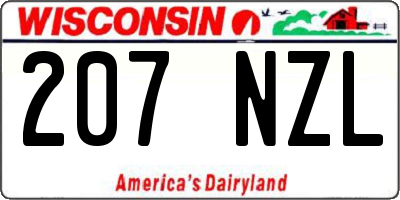 WI license plate 207NZL