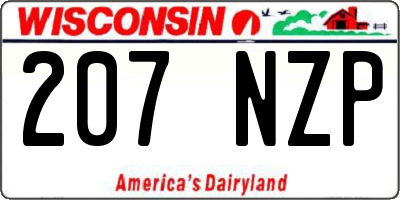 WI license plate 207NZP