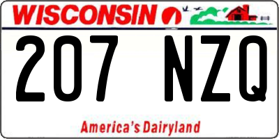 WI license plate 207NZQ