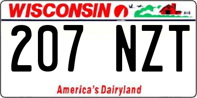 WI license plate 207NZT