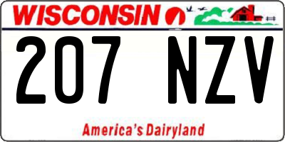 WI license plate 207NZV
