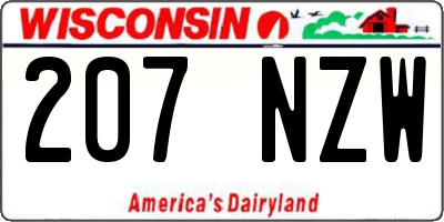WI license plate 207NZW