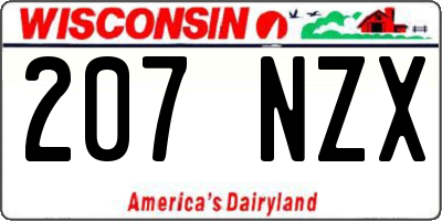 WI license plate 207NZX