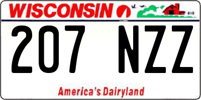 WI license plate 207NZZ