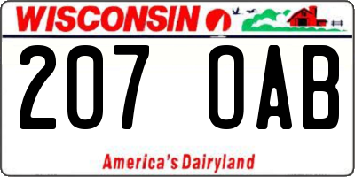 WI license plate 207OAB