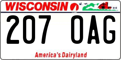 WI license plate 207OAG