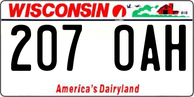 WI license plate 207OAH