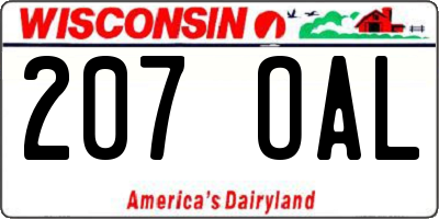 WI license plate 207OAL