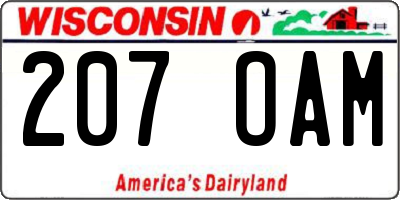 WI license plate 207OAM