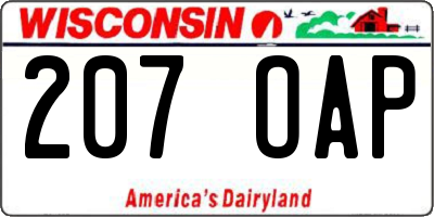 WI license plate 207OAP