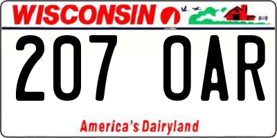 WI license plate 207OAR