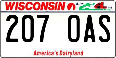 WI license plate 207OAS