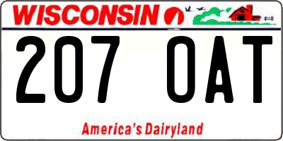WI license plate 207OAT