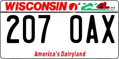 WI license plate 207OAX