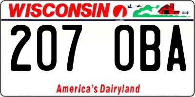 WI license plate 207OBA