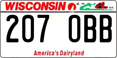 WI license plate 207OBB