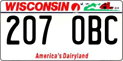 WI license plate 207OBC